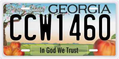 GA license plate CCW1460
