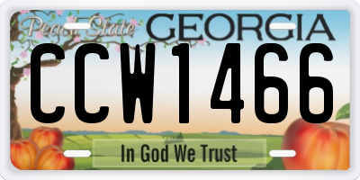 GA license plate CCW1466
