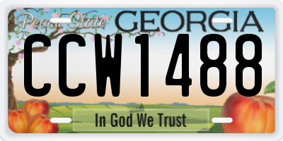 GA license plate CCW1488