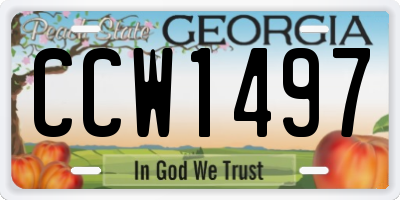 GA license plate CCW1497