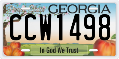 GA license plate CCW1498