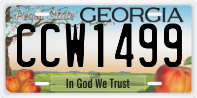 GA license plate CCW1499
