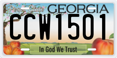 GA license plate CCW1501