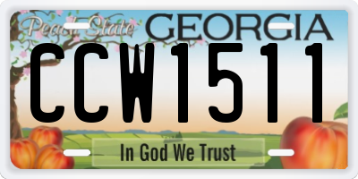 GA license plate CCW1511
