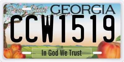 GA license plate CCW1519