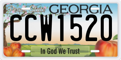 GA license plate CCW1520