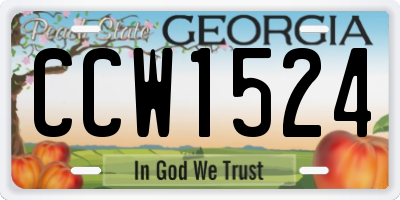 GA license plate CCW1524