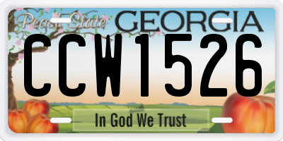 GA license plate CCW1526