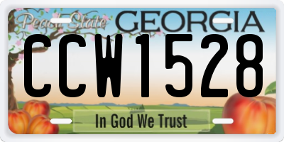 GA license plate CCW1528