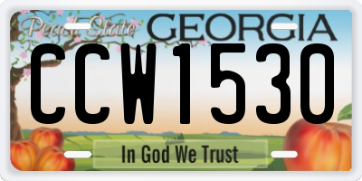 GA license plate CCW1530