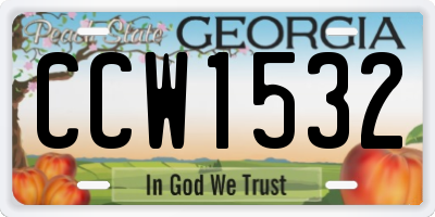 GA license plate CCW1532