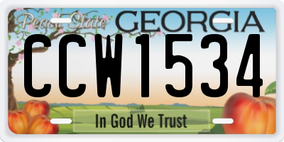 GA license plate CCW1534