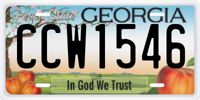 GA license plate CCW1546