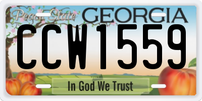 GA license plate CCW1559