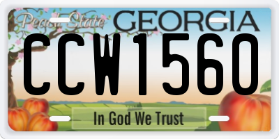 GA license plate CCW1560