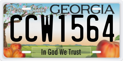 GA license plate CCW1564