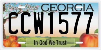 GA license plate CCW1577