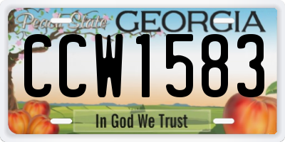 GA license plate CCW1583