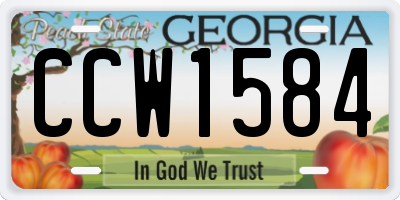 GA license plate CCW1584