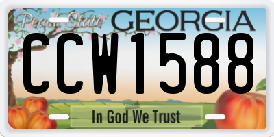 GA license plate CCW1588
