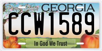GA license plate CCW1589