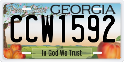 GA license plate CCW1592