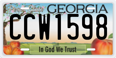 GA license plate CCW1598