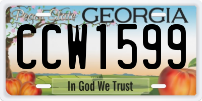 GA license plate CCW1599