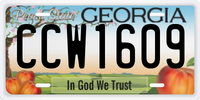 GA license plate CCW1609