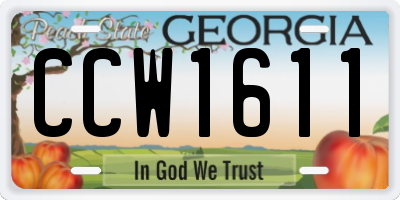 GA license plate CCW1611