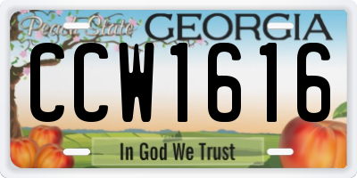 GA license plate CCW1616