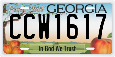 GA license plate CCW1617
