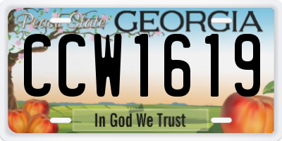 GA license plate CCW1619