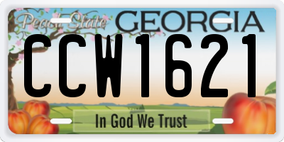GA license plate CCW1621