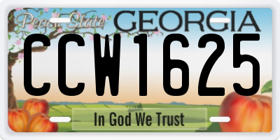GA license plate CCW1625