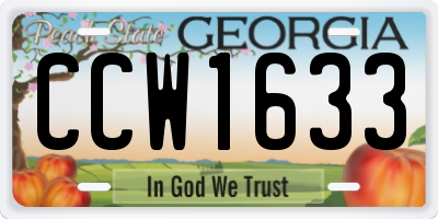 GA license plate CCW1633