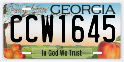 GA license plate CCW1645