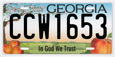GA license plate CCW1653