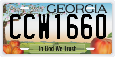 GA license plate CCW1660
