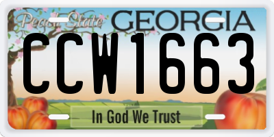 GA license plate CCW1663