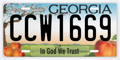GA license plate CCW1669