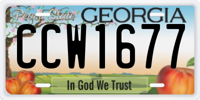 GA license plate CCW1677