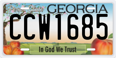 GA license plate CCW1685
