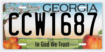 GA license plate CCW1687