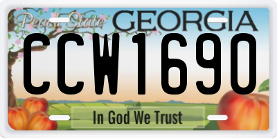 GA license plate CCW1690