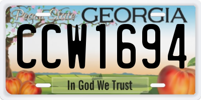 GA license plate CCW1694