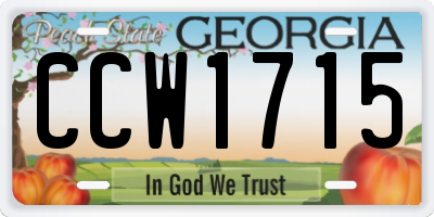 GA license plate CCW1715