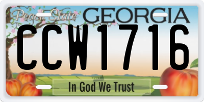 GA license plate CCW1716