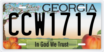 GA license plate CCW1717