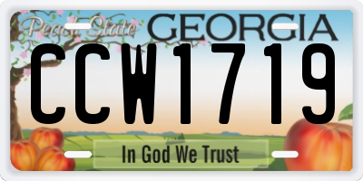 GA license plate CCW1719